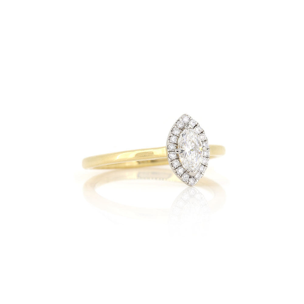 Grace Diamond Marquise 0.48ct Ring - 18ct Yellow Gold and Platinum Rings