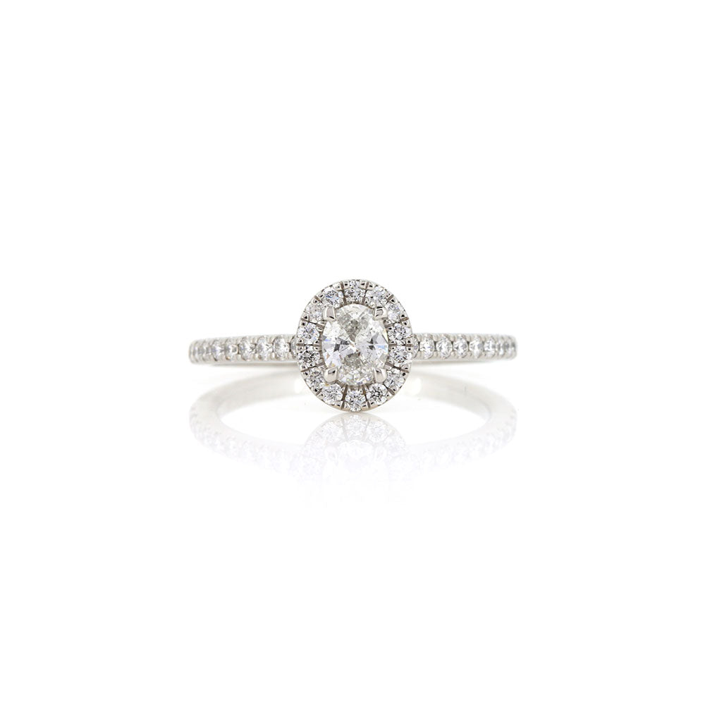 Grace Diamond Oval Halo 0.62ct Ring - Platinum Rings