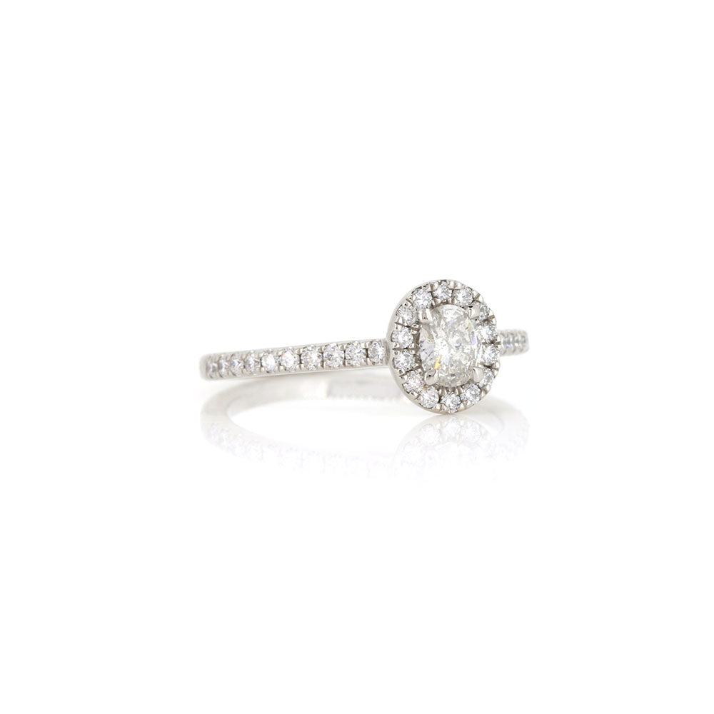 Grace Diamond Oval Halo 0.62ct Ring - Platinum Rings