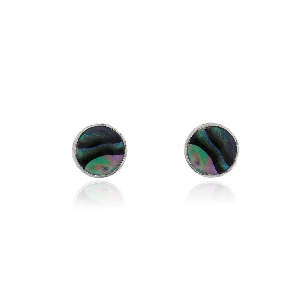 Iria Abalone 5mm Stud Earrings - Sterling Silver Stud Earrings