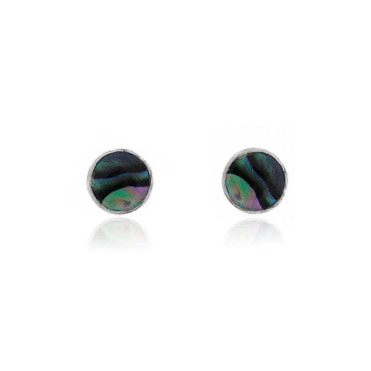 Iria Abalone 5mm Stud Earrings - Sterling Silver Stud Earrings