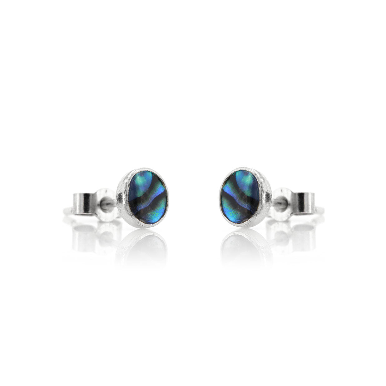 Iria Abalone 5mm Stud Earrings - Sterling Silver Stud Earrings