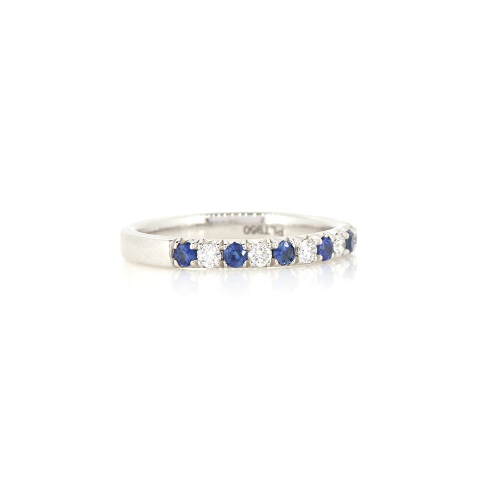 Grace Sapphire and Diamond Half Eternity Ring - Platinum Rings