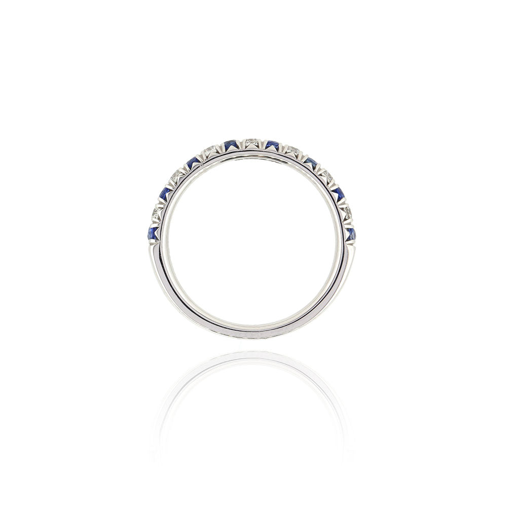 Grace Sapphire and Diamond Half Eternity Ring - Platinum Rings