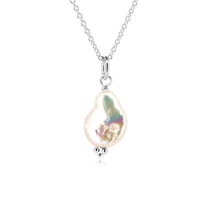 Alyssia Keshi White Freshwater Pearl Necklace - Sterling Silver Necklace