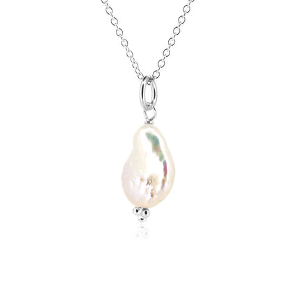 Alyssia Keshi White Freshwater Pearl Necklace - Sterling Silver