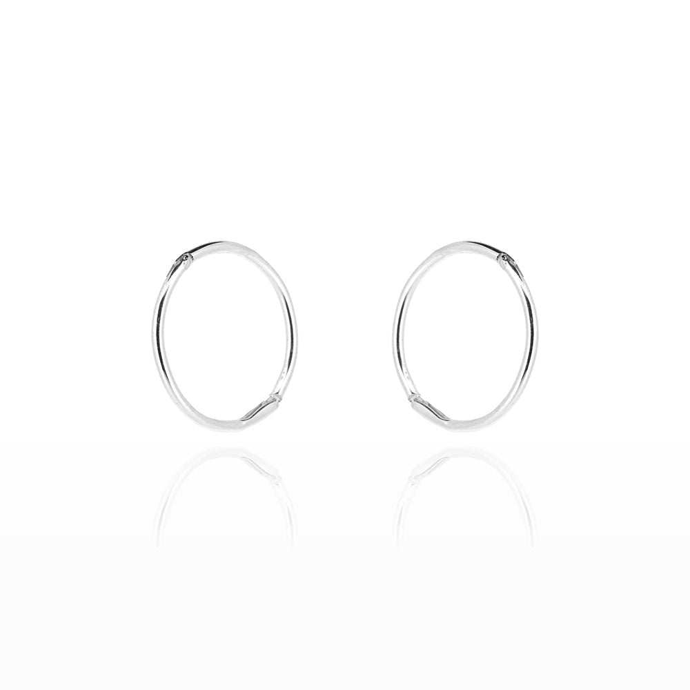 Sleeper 14mm Hinged Solid Hoop Earrings - Sterling Silver Hoop Earrings