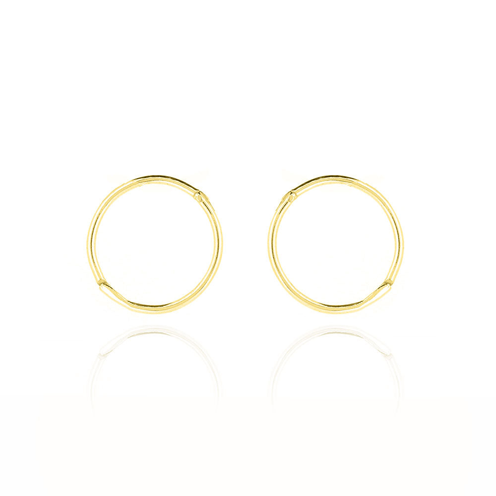 Sleeper 14mm Hinged Solid Hoop Earrings - Yellow Gold Vermeil Hoop Earrings