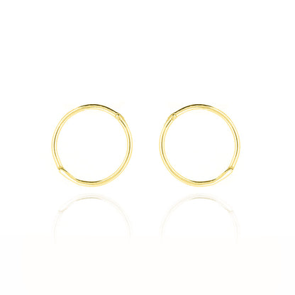 Sleeper 14mm Hinged Solid Hoop Earrings - Yellow Gold Vermeil Hoop Earrings