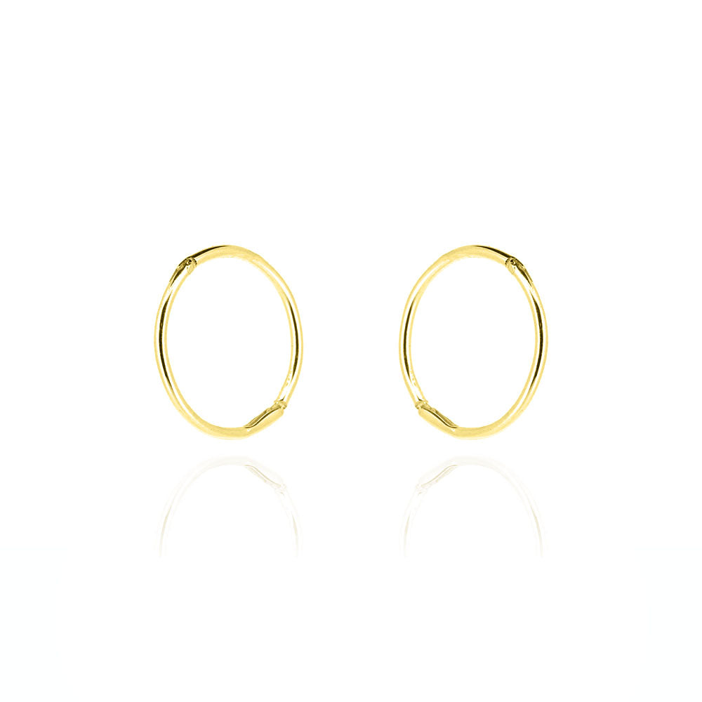 Sleeper 14mm Hinged Solid Hoop Earrings - Yellow Gold Vermeil Hoop Earrings