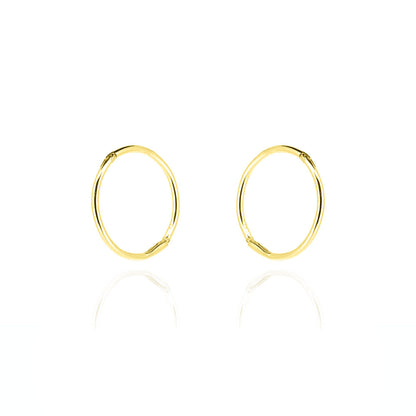 Sleeper 14mm Hinged Solid Hoop Earrings - Yellow Gold Vermeil Hoop Earrings