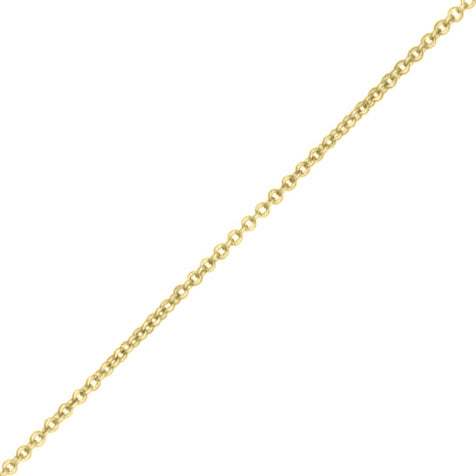 Trace Chain - 9ct Yellow Gold - 18 Inch (45cm) Length, 1.23mm width, adjuster at 16 Inch (40cm)