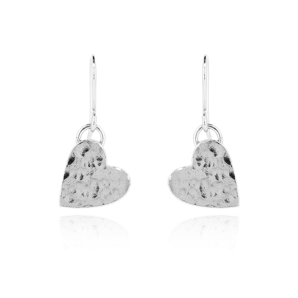 Heart Drop Earrings - Sterling Silver Drop Earrings