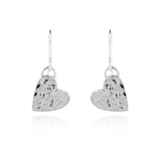 Heart Drop Earrings - Sterling Silver Drop Earrings