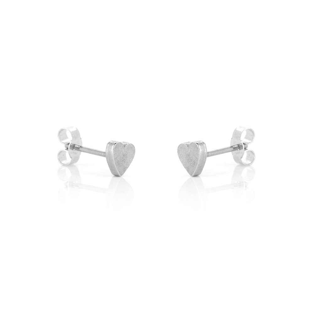 Heart Stud Earrings - Sterling Silver Stud Earrings