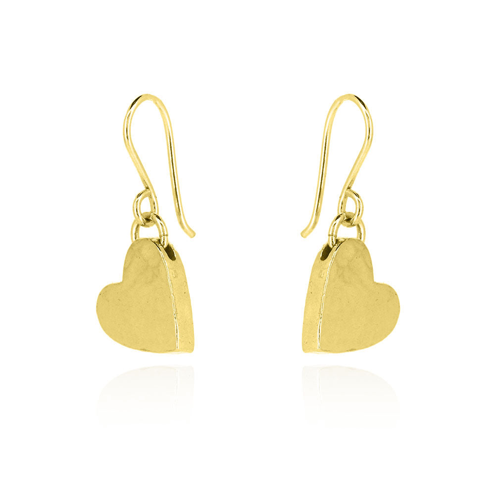Heart Drop Earrings - Yellow Gold Vermeil Drop Earrings
