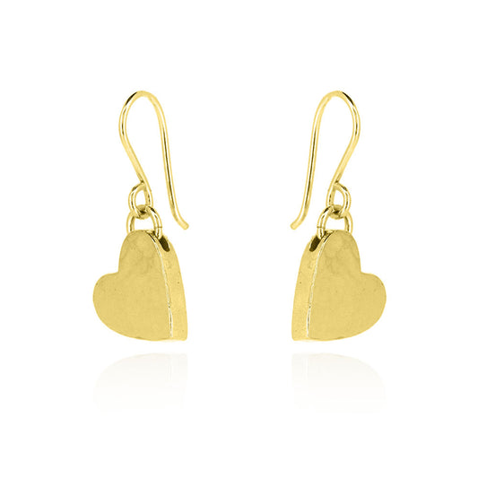 Heart Drop Earrings - Yellow Gold Vermeil Drop Earrings
