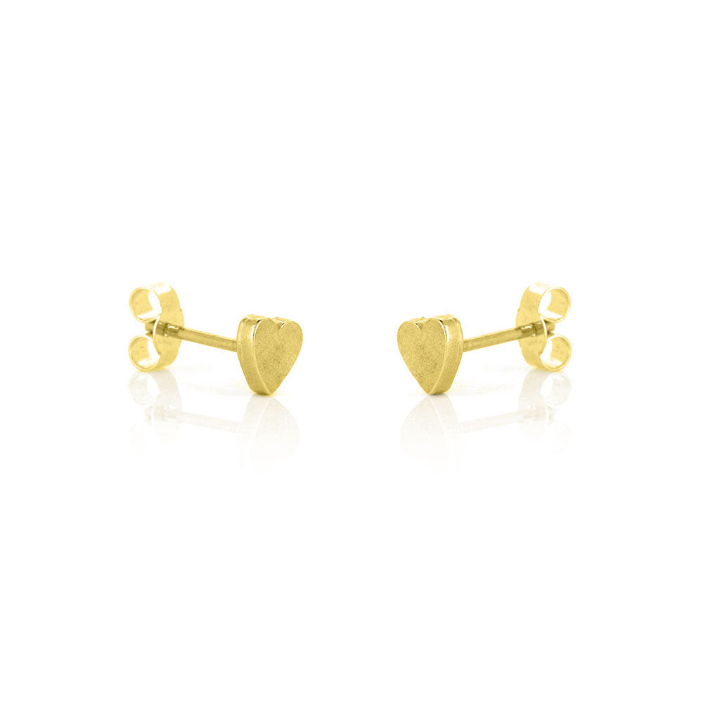 Heart Stud Earrings - Yellow Gold Vermeil Stud Earrings