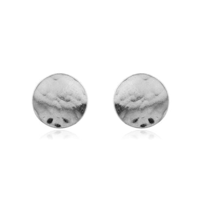 Luna Disc Large 10mm Stud Earrings - Sterling Silver Stud Earrings