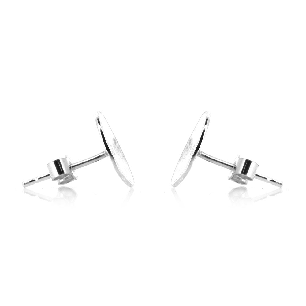Luna Disc Large 10mm Stud Earrings - Sterling Silver Stud Earrings