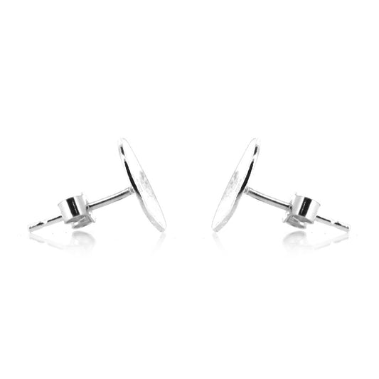 Luna Disc Large 10mm Stud Earrings - Sterling Silver Stud Earrings