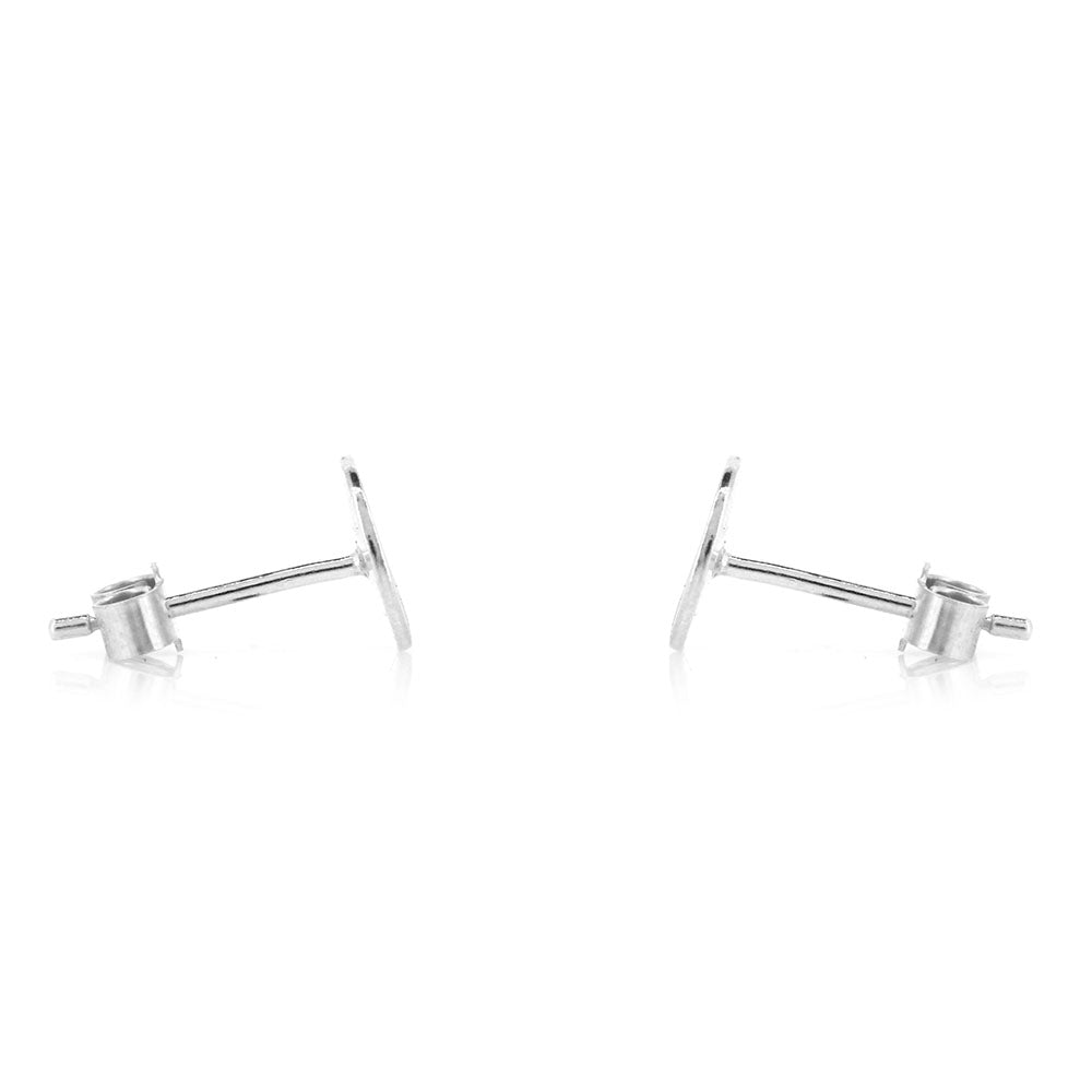 Luna Disc Medium 7mm Stud Earrings - Sterling Silver Stud Earrings