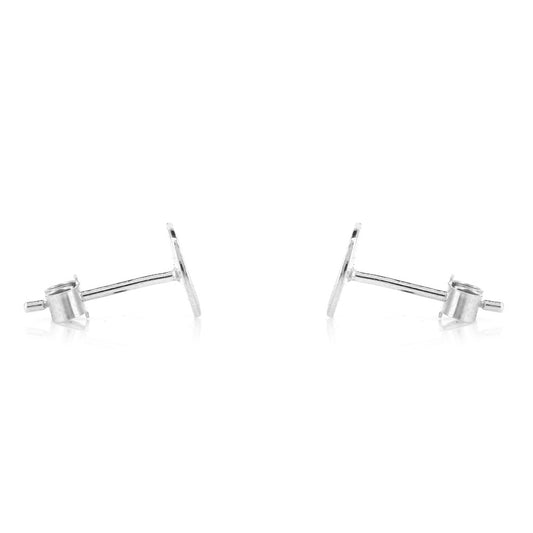 Luna Disc Medium 7mm Stud Earrings - Sterling Silver Stud Earrings