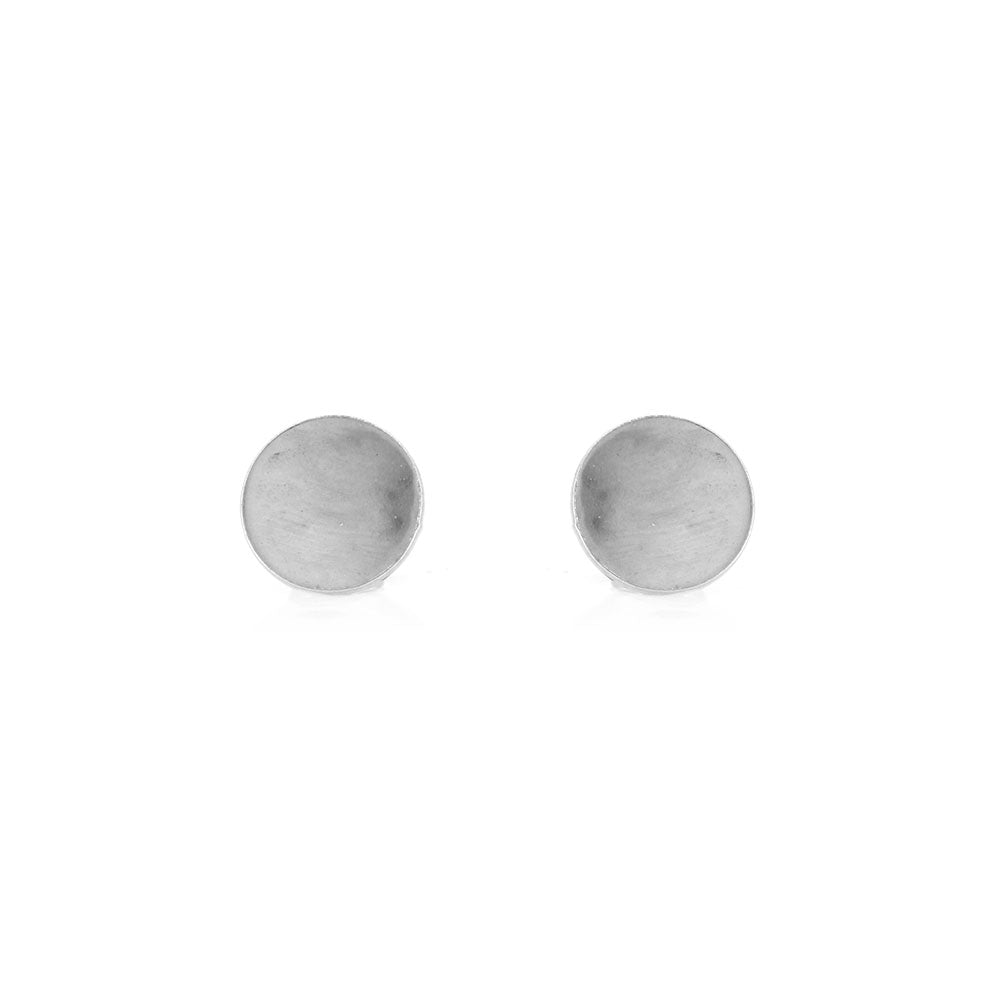Luna Disc Medium 7mm Stud Earrings - Sterling Silver Stud Earrings