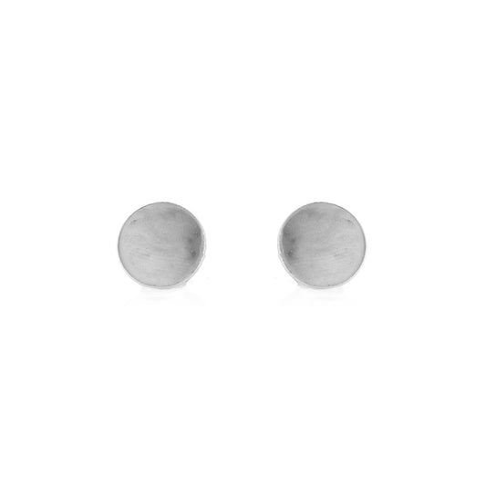 Luna Disc Medium 7mm Stud Earrings - Sterling Silver Stud Earrings