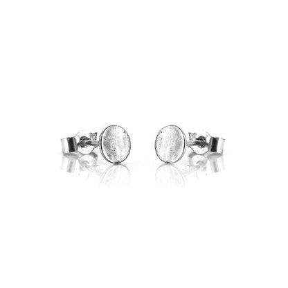 Luna Disc Small 5mm Stud Earrings - Sterling Silver Stud Earrings
