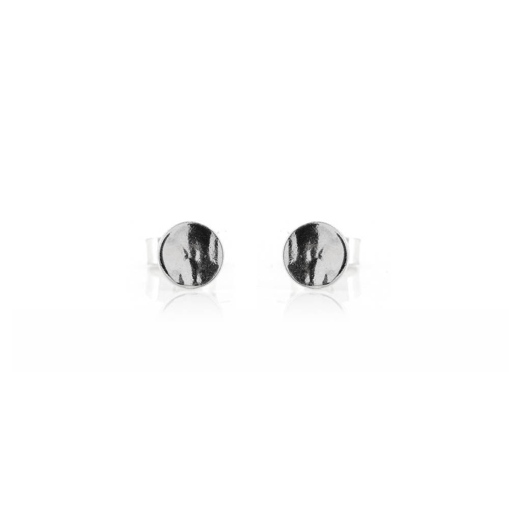 Luna Disc Small 5mm Stud Earrings - Sterling Silver Stud Earrings