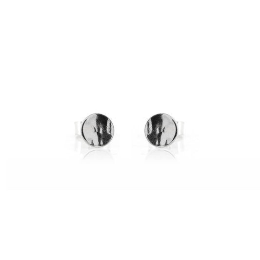 Luna Disc Small 5mm Stud Earrings - Sterling Silver Stud Earrings