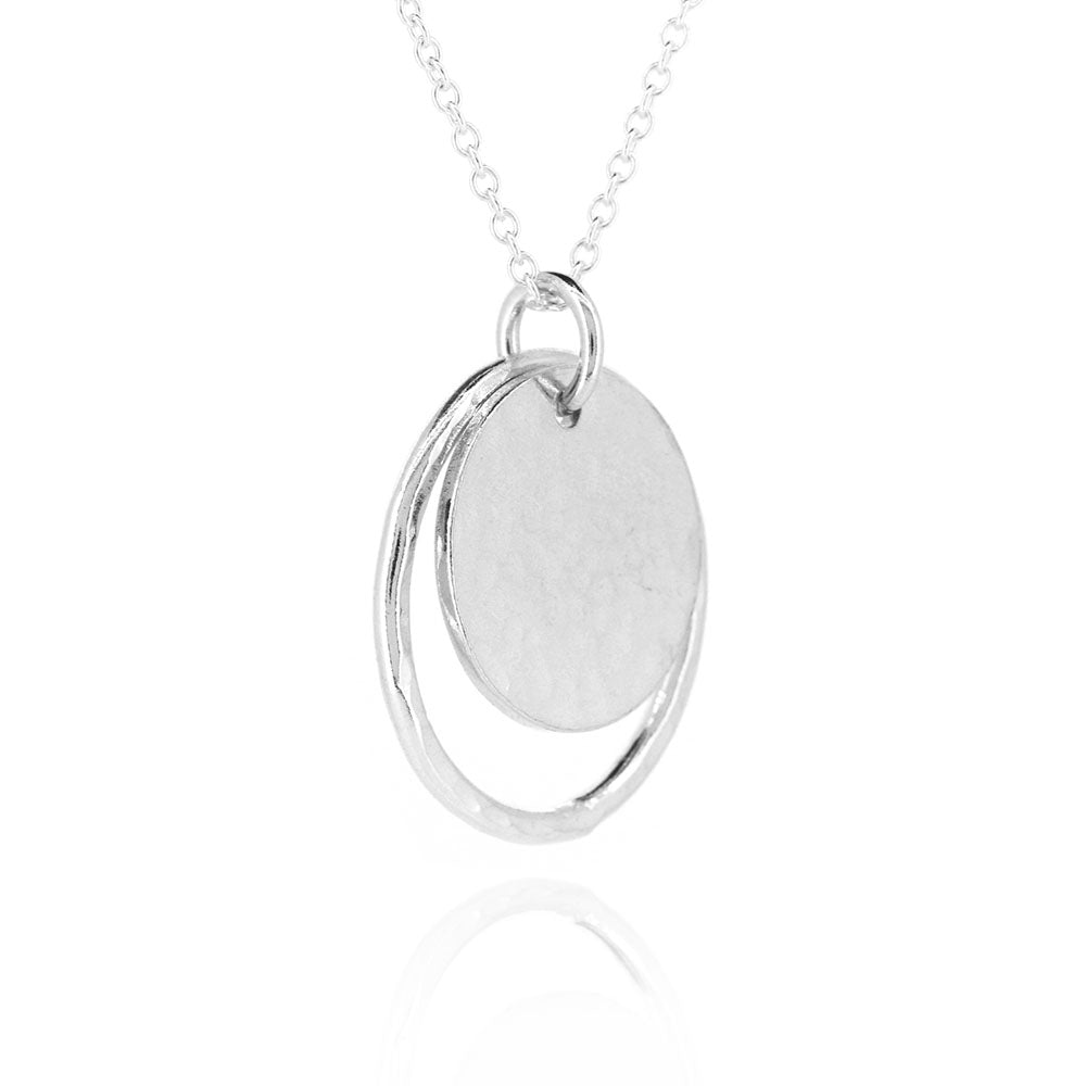 Orbit Disc Large Necklace - Sterling Silver Necklace