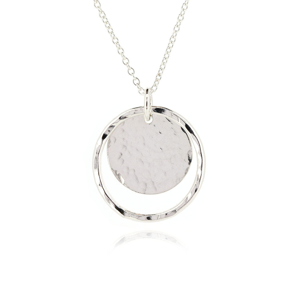 Orbit Disc Large Necklace - Sterling Silver Necklace