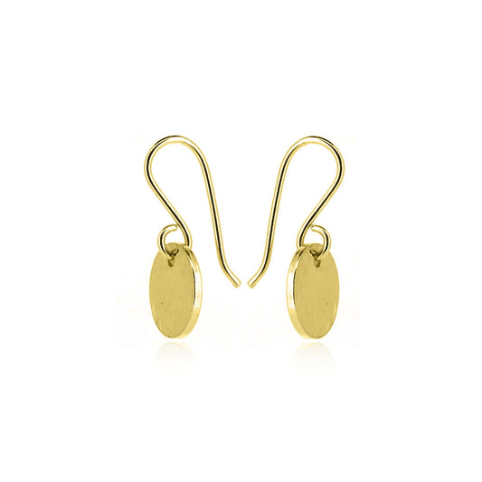 Luna Disc Small Drop Earrings - Yellow Gold Vermeil Drop Earrings