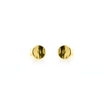 Luna Disc Small 5mm Stud Earrings - Yellow Gold Vermeil Stud Earrings