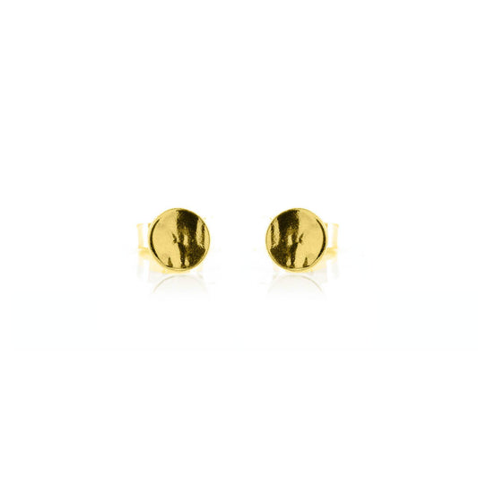 Luna Disc Small 5mm Stud Earrings - Yellow Gold Vermeil Stud Earrings