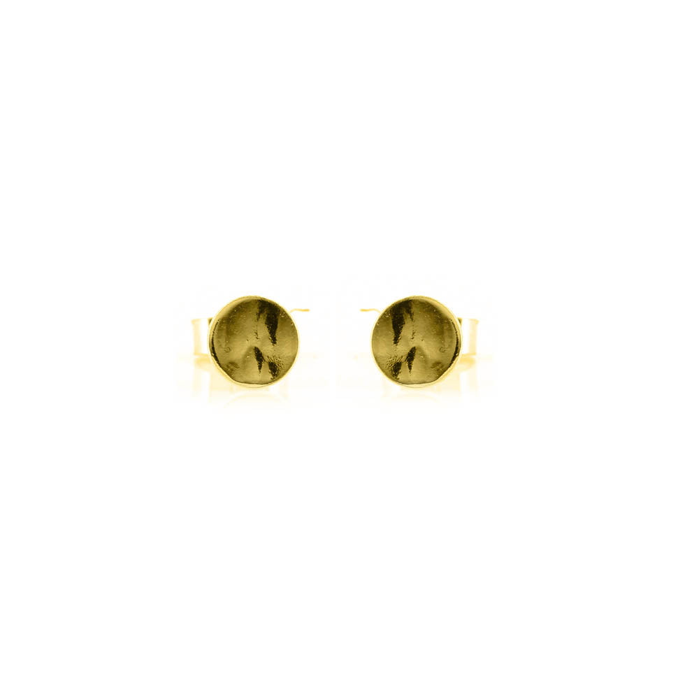Luna Disc Small 5mm Stud Earrings - Yellow Gold Vermeil Stud Earrings
