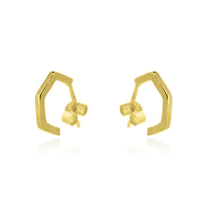 Hexagon Small Hoop Earrings - Yellow Gold Vermeil