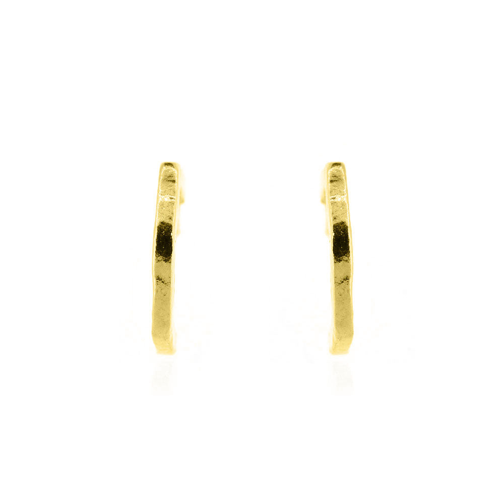 Hexagon Small Hoop Earrings - Yellow Gold Vermeil