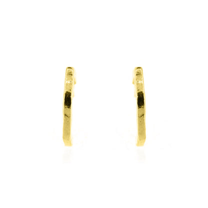 Hexagon Small Hoop Earrings - Yellow Gold Vermeil