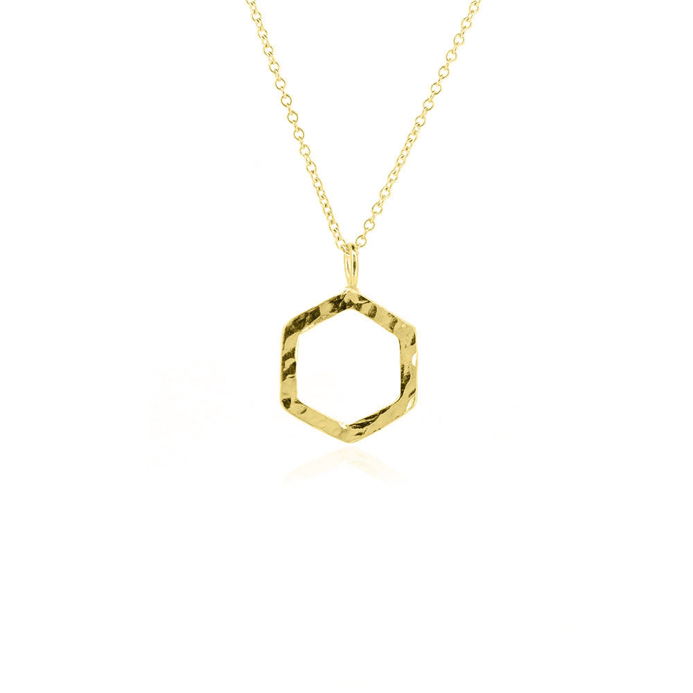 Hexagon Medium Necklace - Yellow Gold Vermeil Necklace