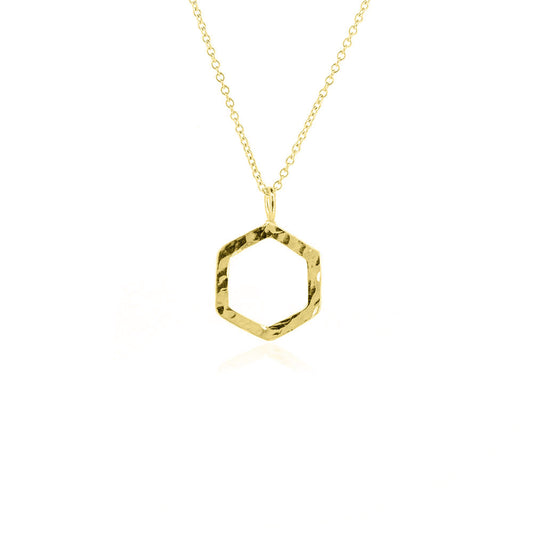 Hexagon Medium Necklace - Yellow Gold Vermeil Necklace