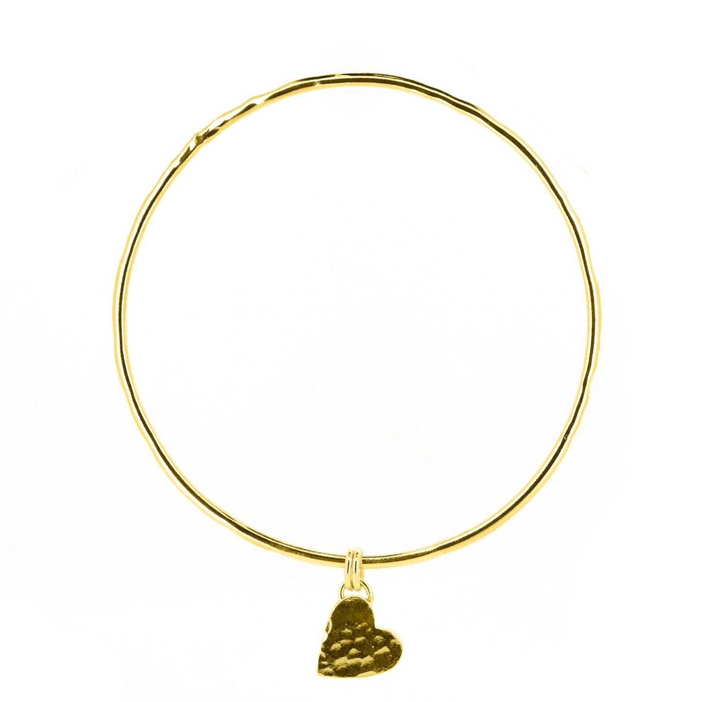 Heart Charm Bangle - Yellow Gold Vermeil