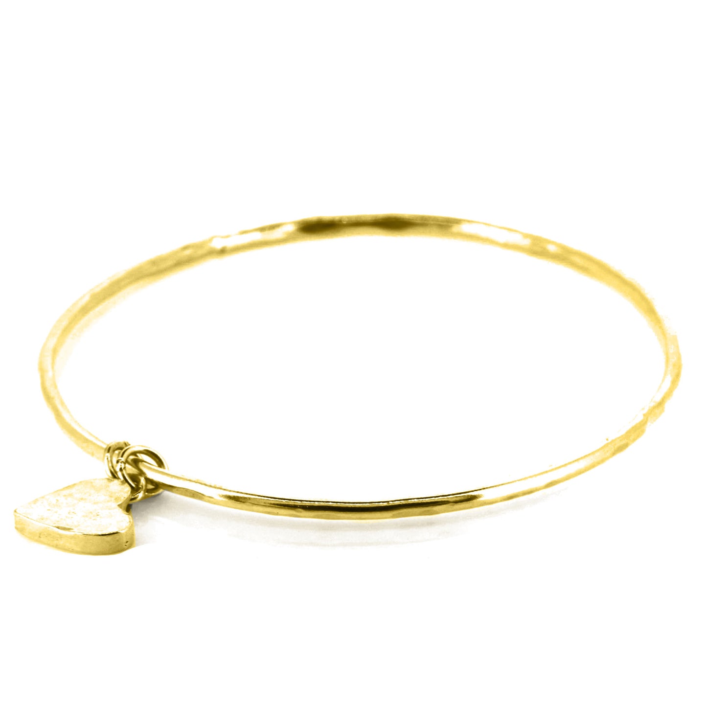 Heart Charm Bangle - Yellow Gold Vermeil