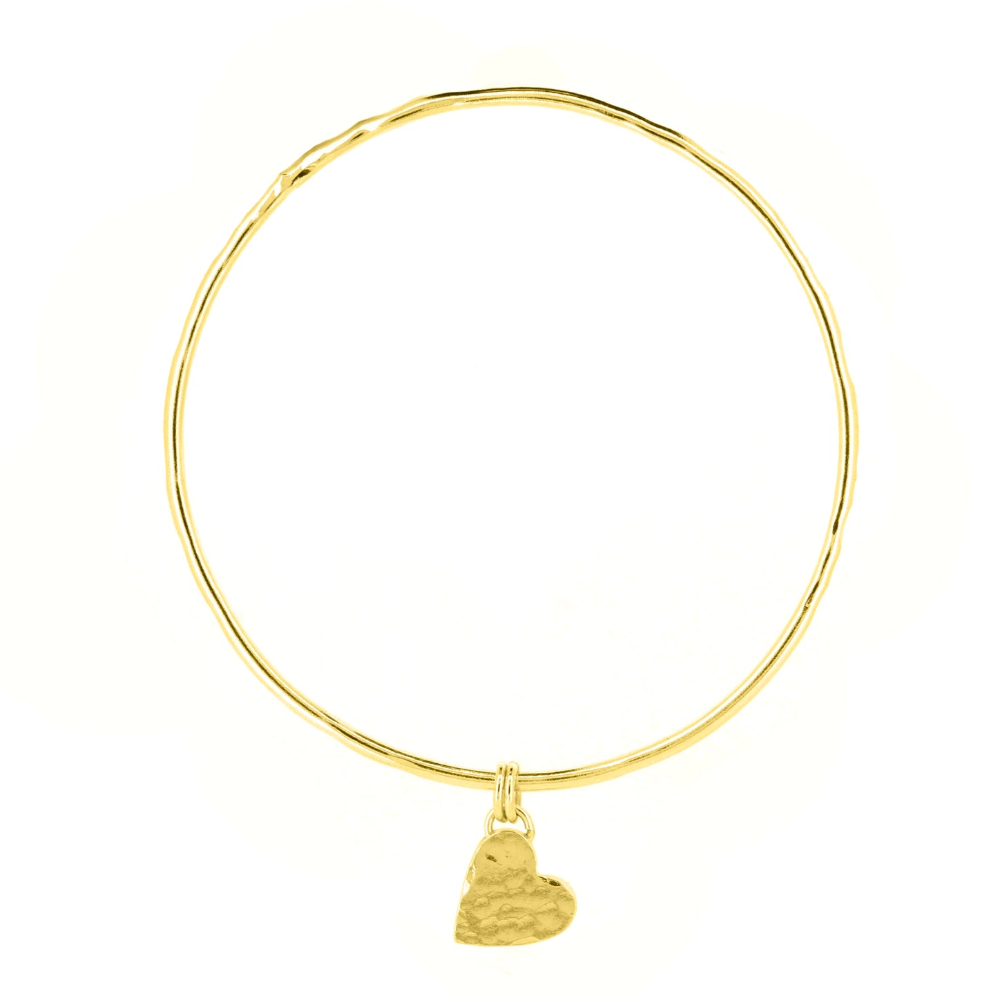 Heart Charm Bangle - Yellow Gold Vermeil