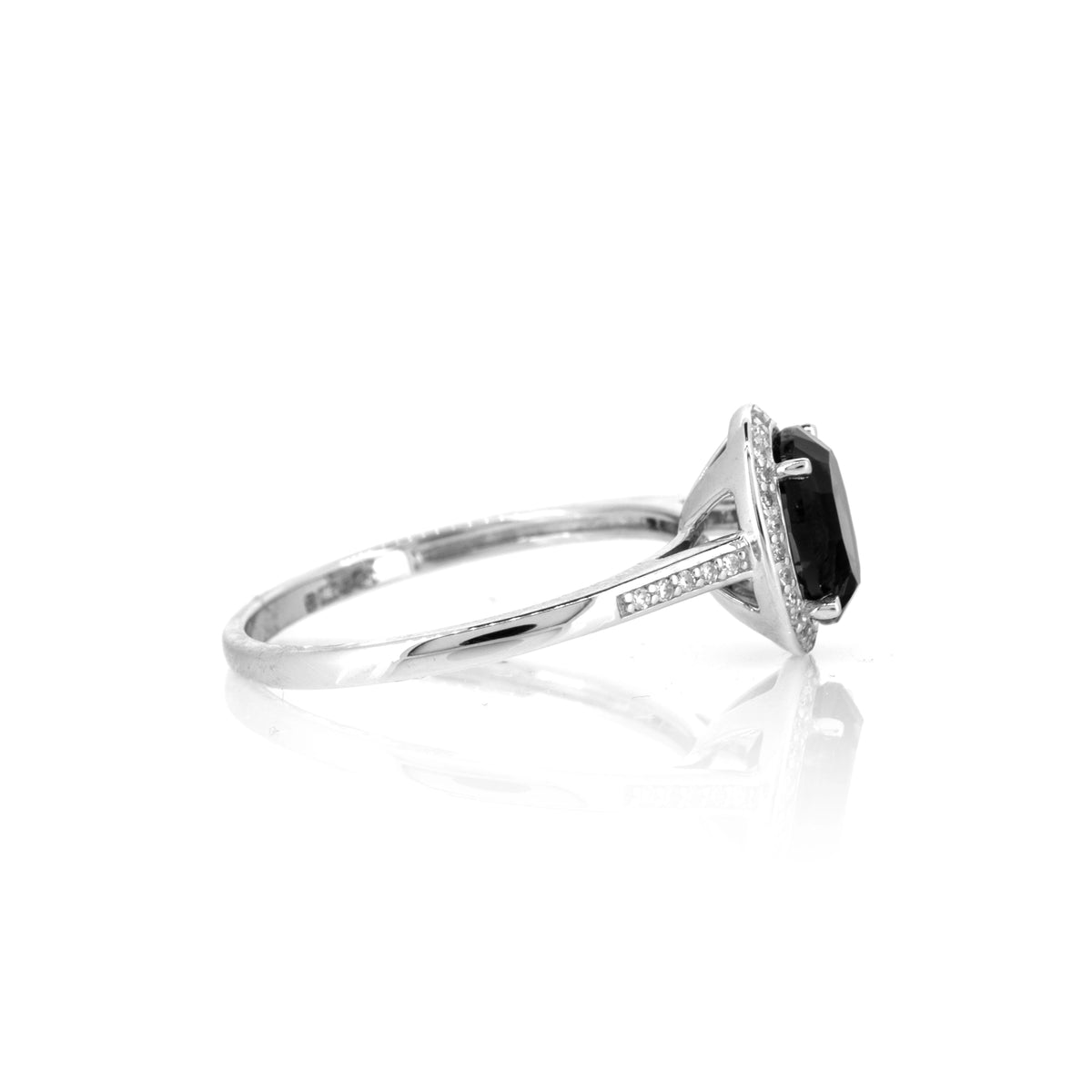 Grace 9ct White Gold London Blue Topaz & Diamond Halo Ring