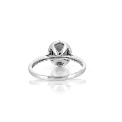 Grace 9ct White Gold London Blue Topaz & Diamond Halo Ring
