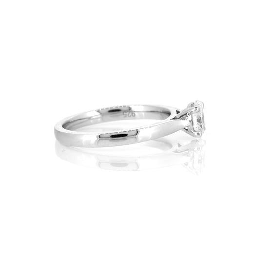Grace Silver Lab-Grown Oval Diamond Solitaire Ring