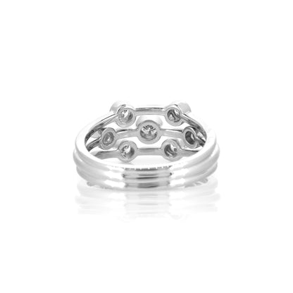 Grace Silver Three-Row Lab-Grown Diamond Ring